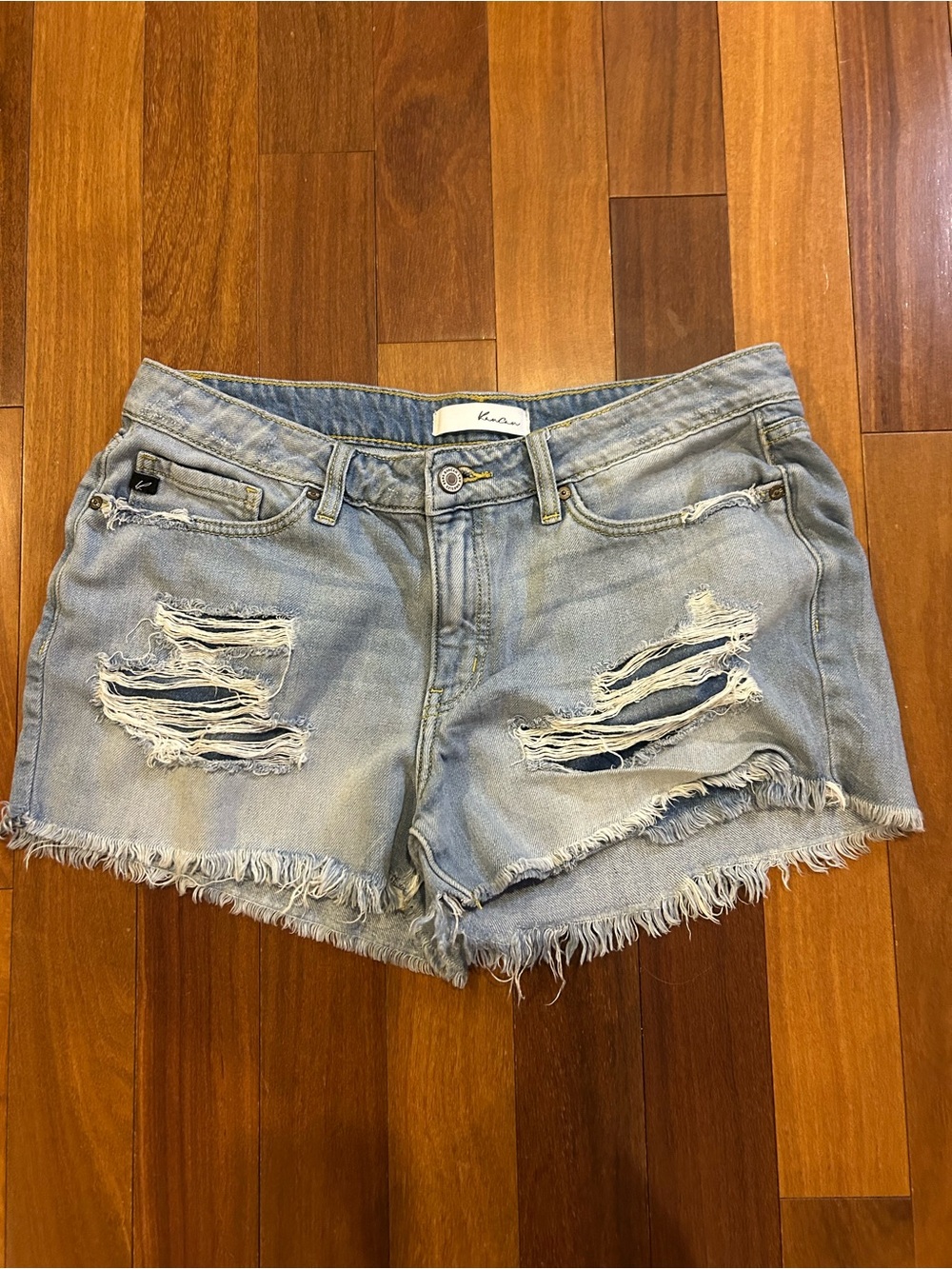KanCan Light Blue Distressed Denim Cutoff Shorts